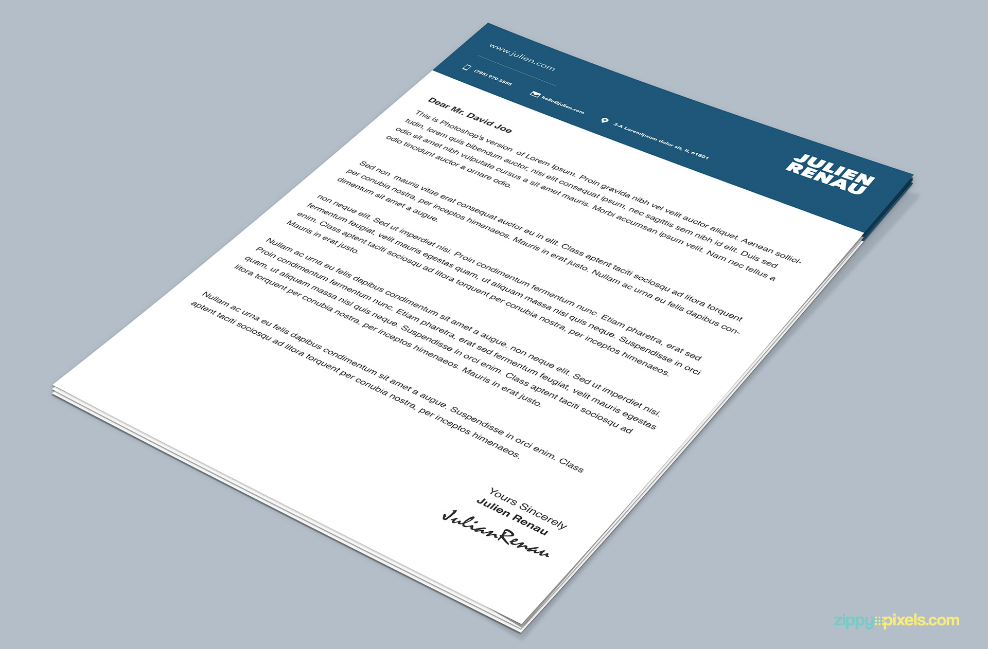 Professional Cover Letter PSD Template