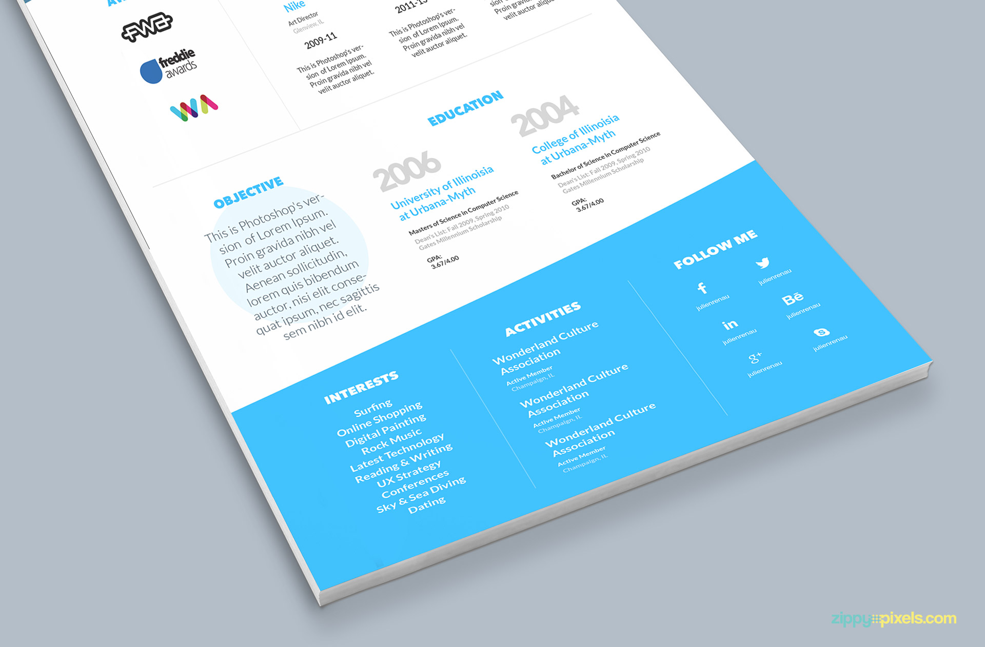 One-Page-PSD-Resume-Template-2-824x542