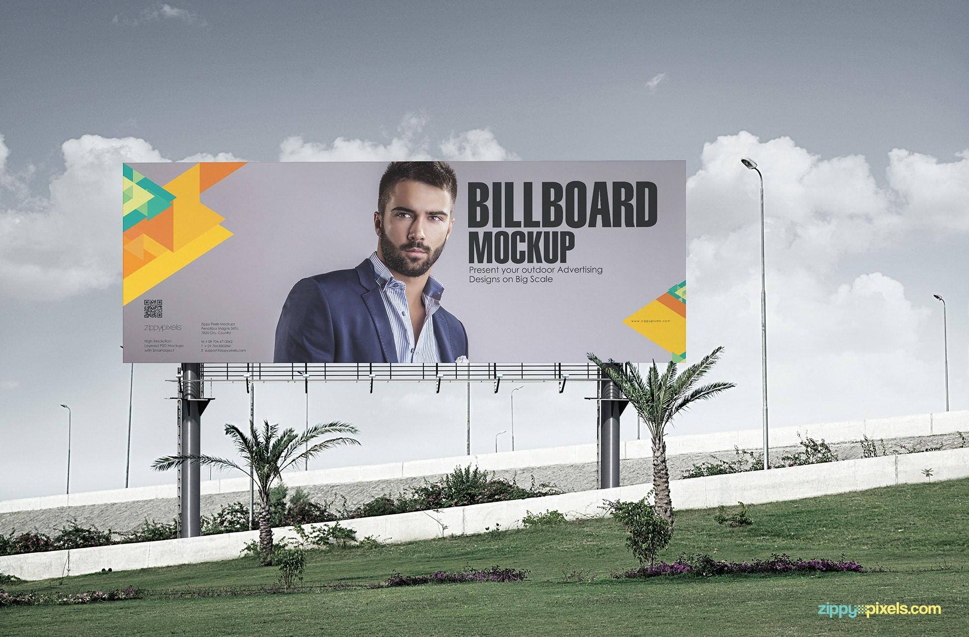 Billboard Mockup showing a super size billboard