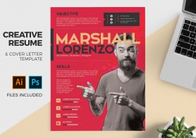Creative Resume & Cover Letter Template for Designers (PSD & AI)