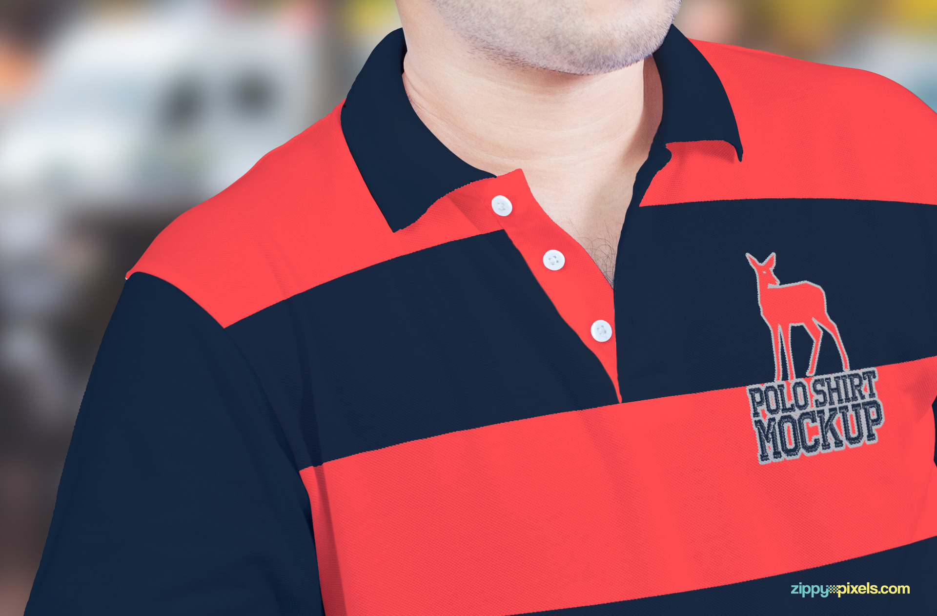 Free to use polo shirt mockup with editable features