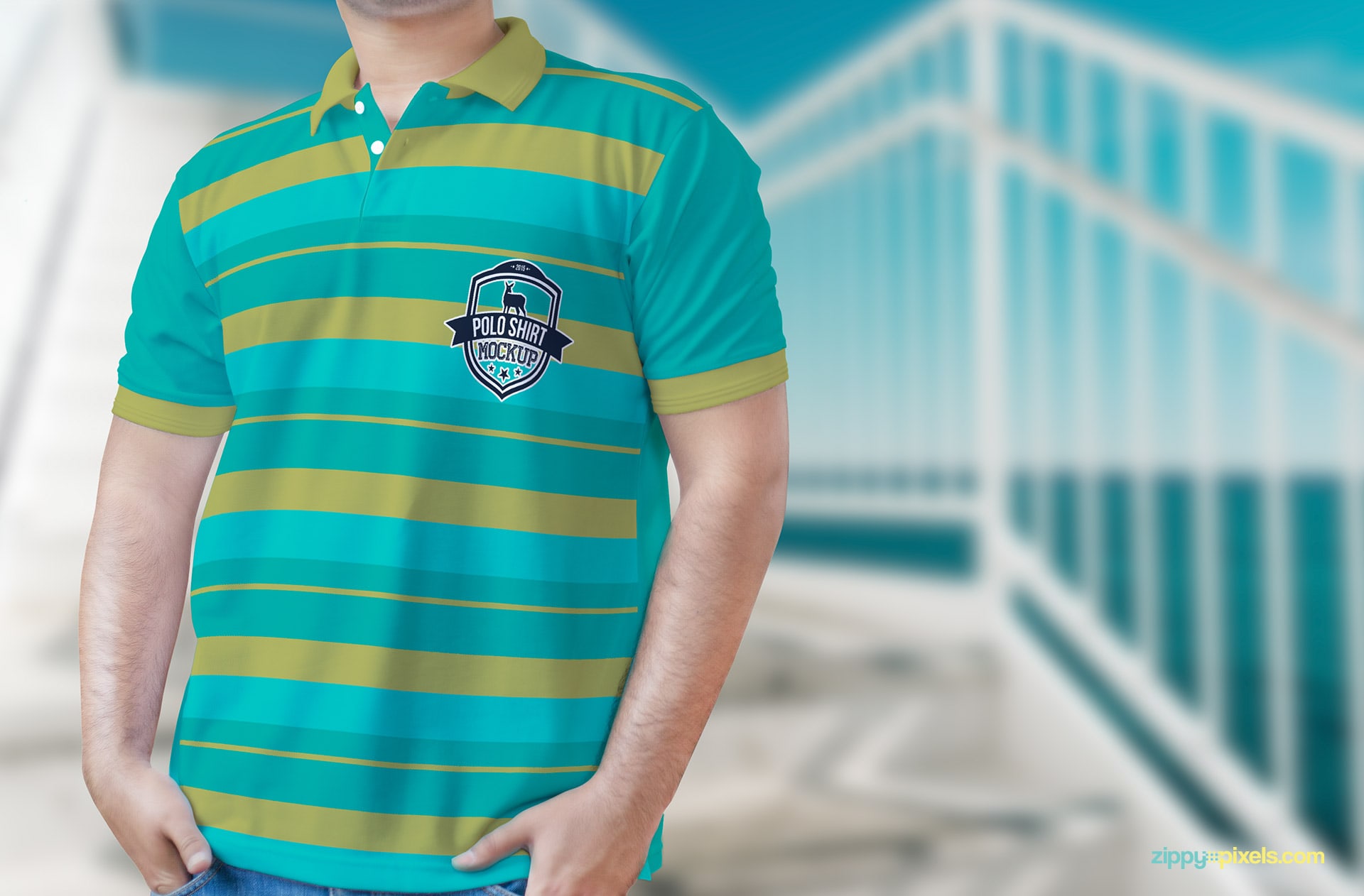 True to life depiction of a polo shirt mockup