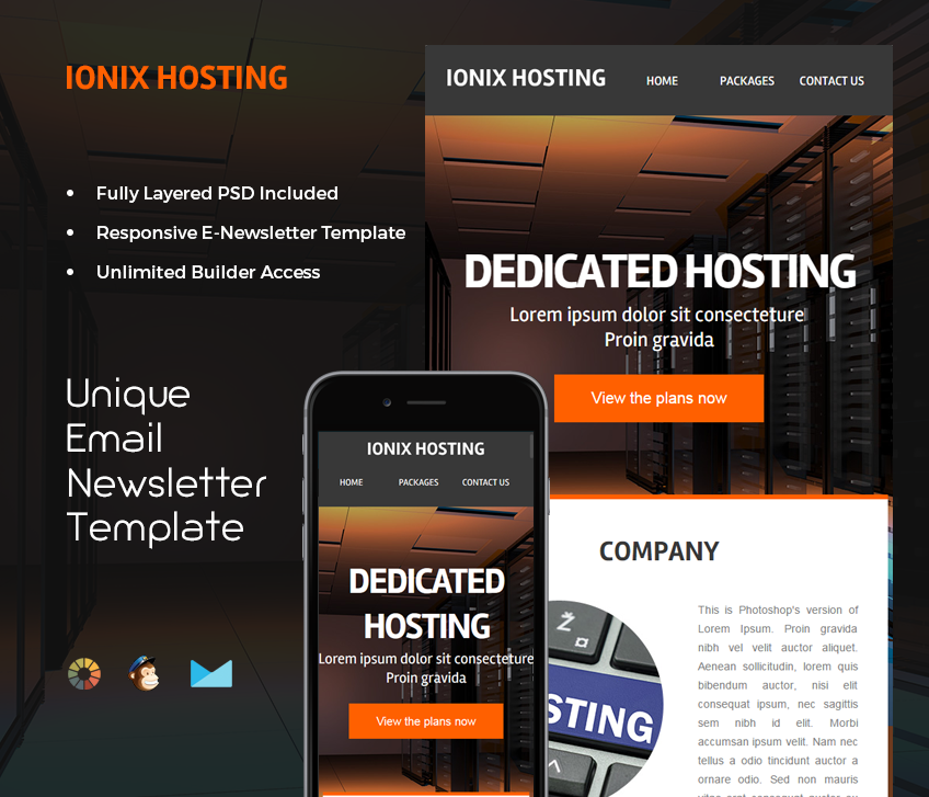 A versatile email template for people providing web hosting services.