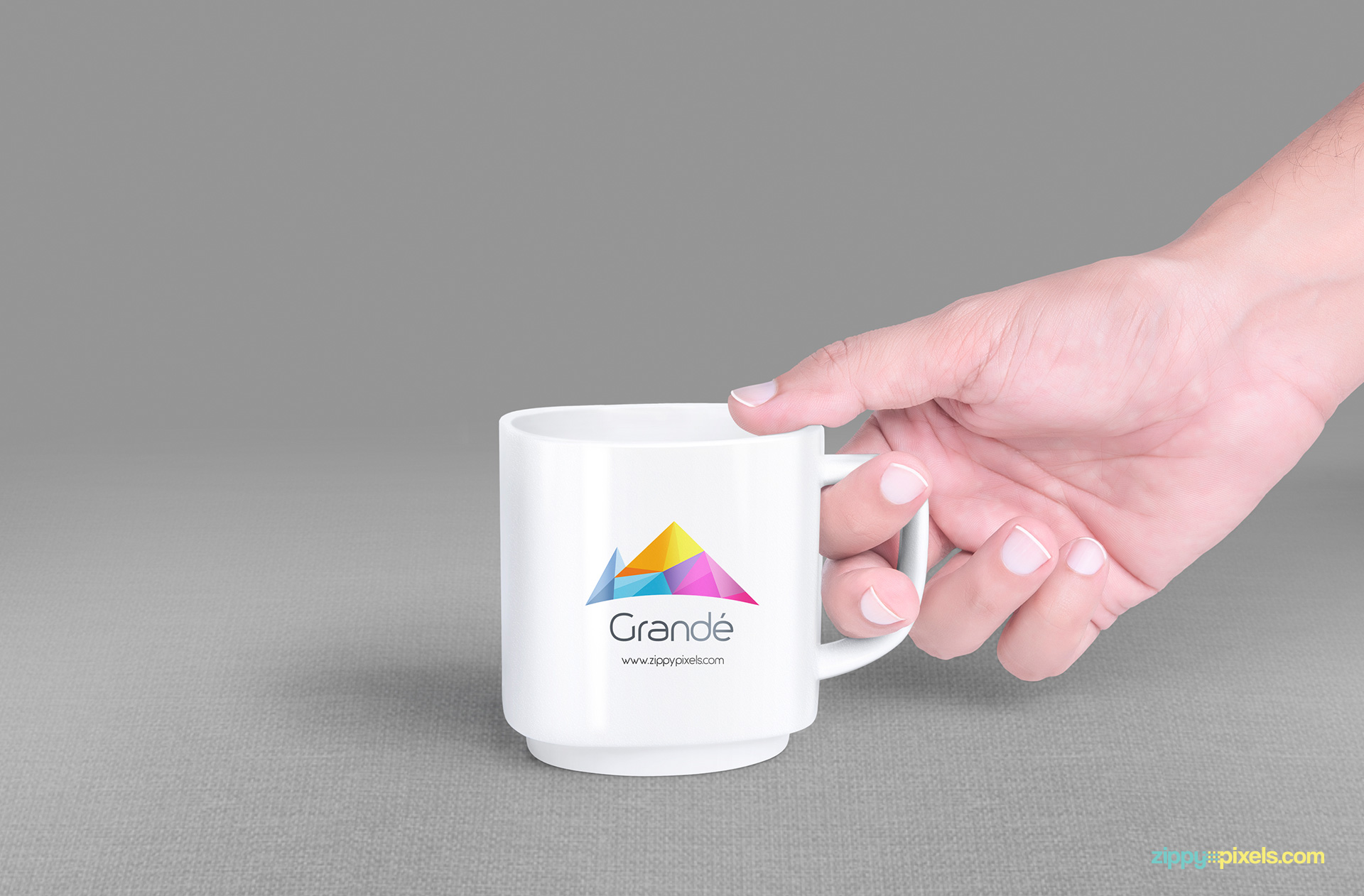 Freebie mug mockup in realistic environment.