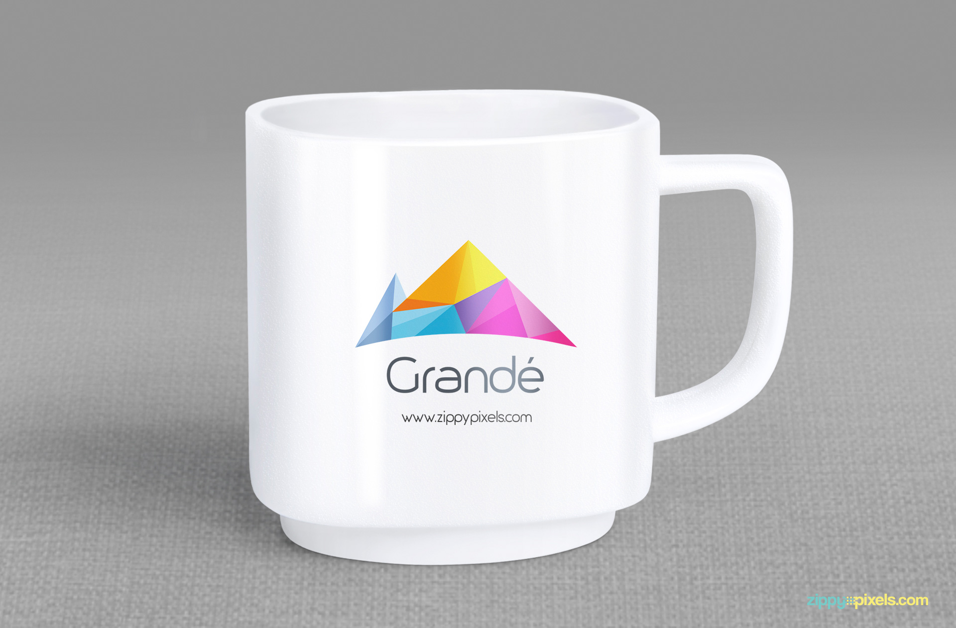 Add your branding design on the exterior of the mug mockup.