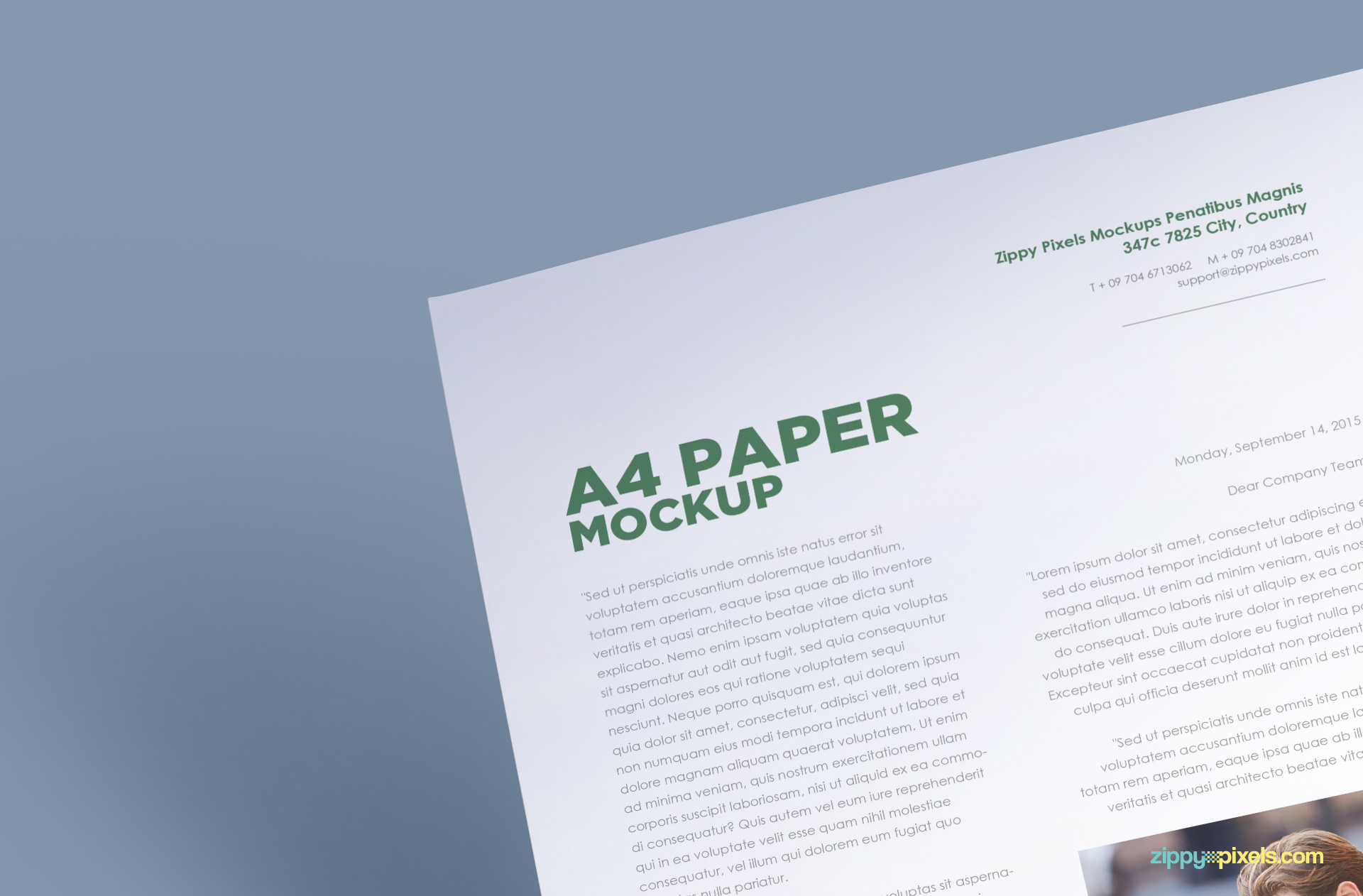 free a4 paper psd mockup to showcase typogrpahy