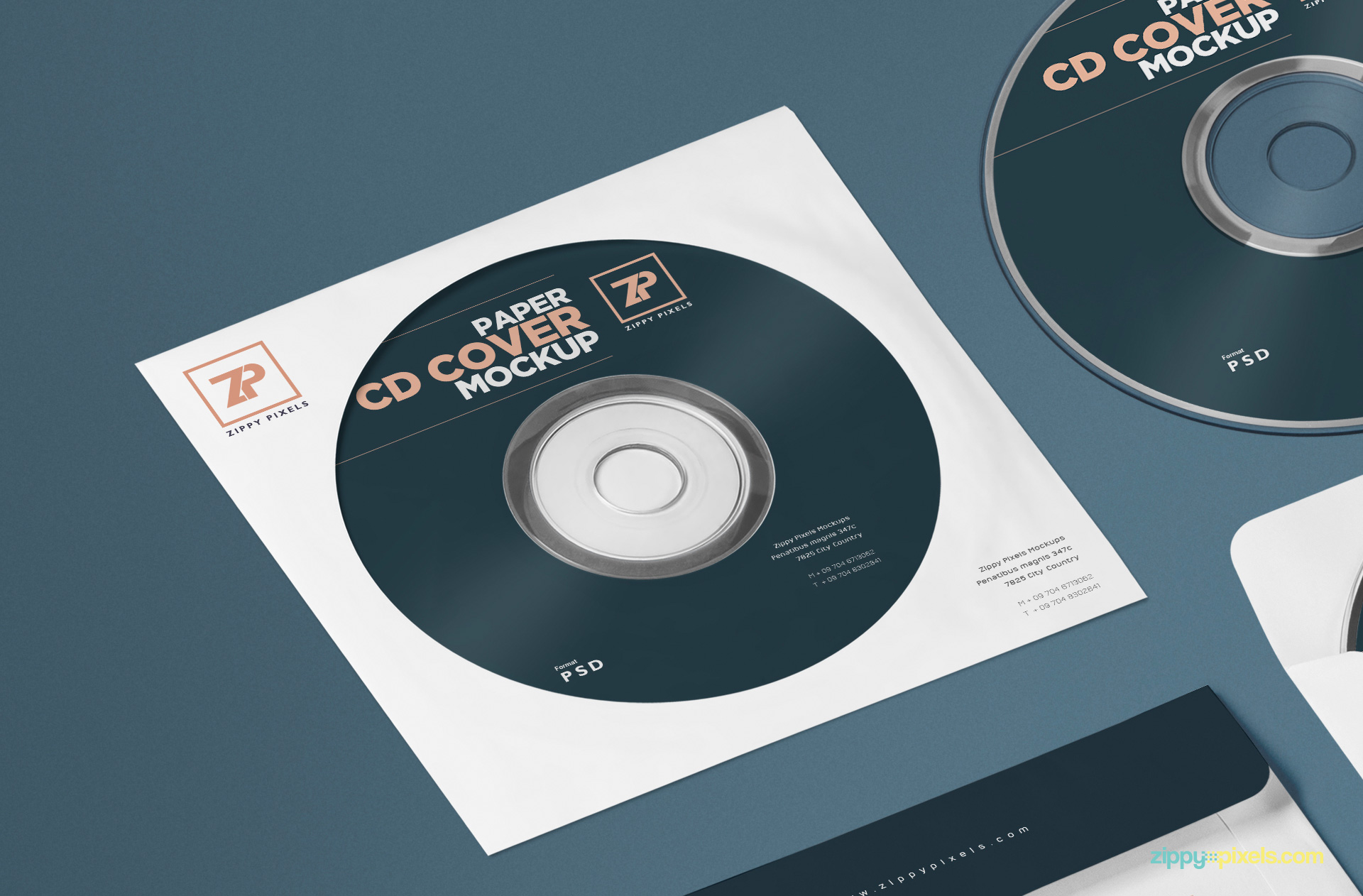 Free cd front label mockup design