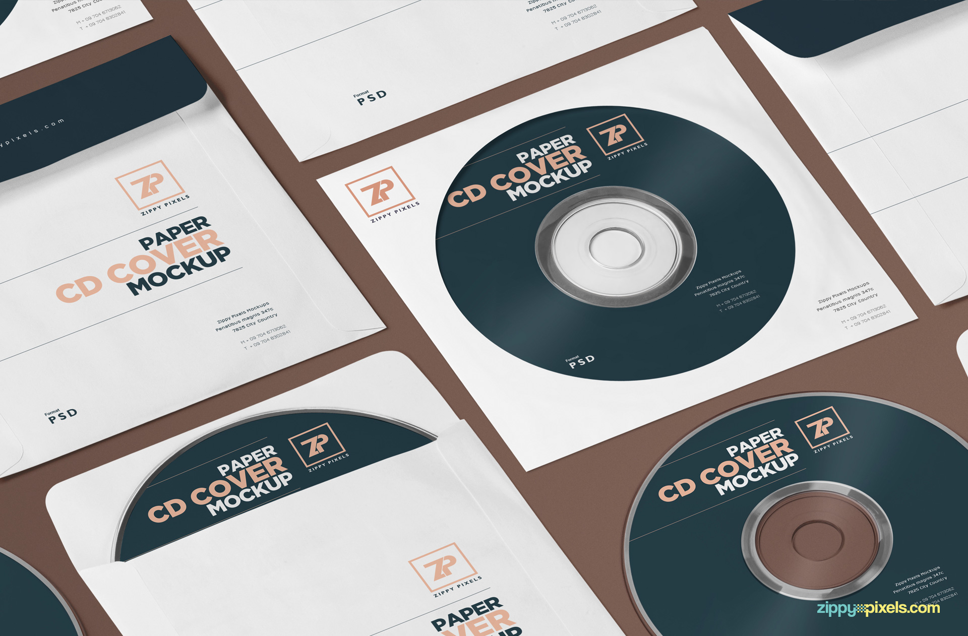 Free CD front label mockup PSD