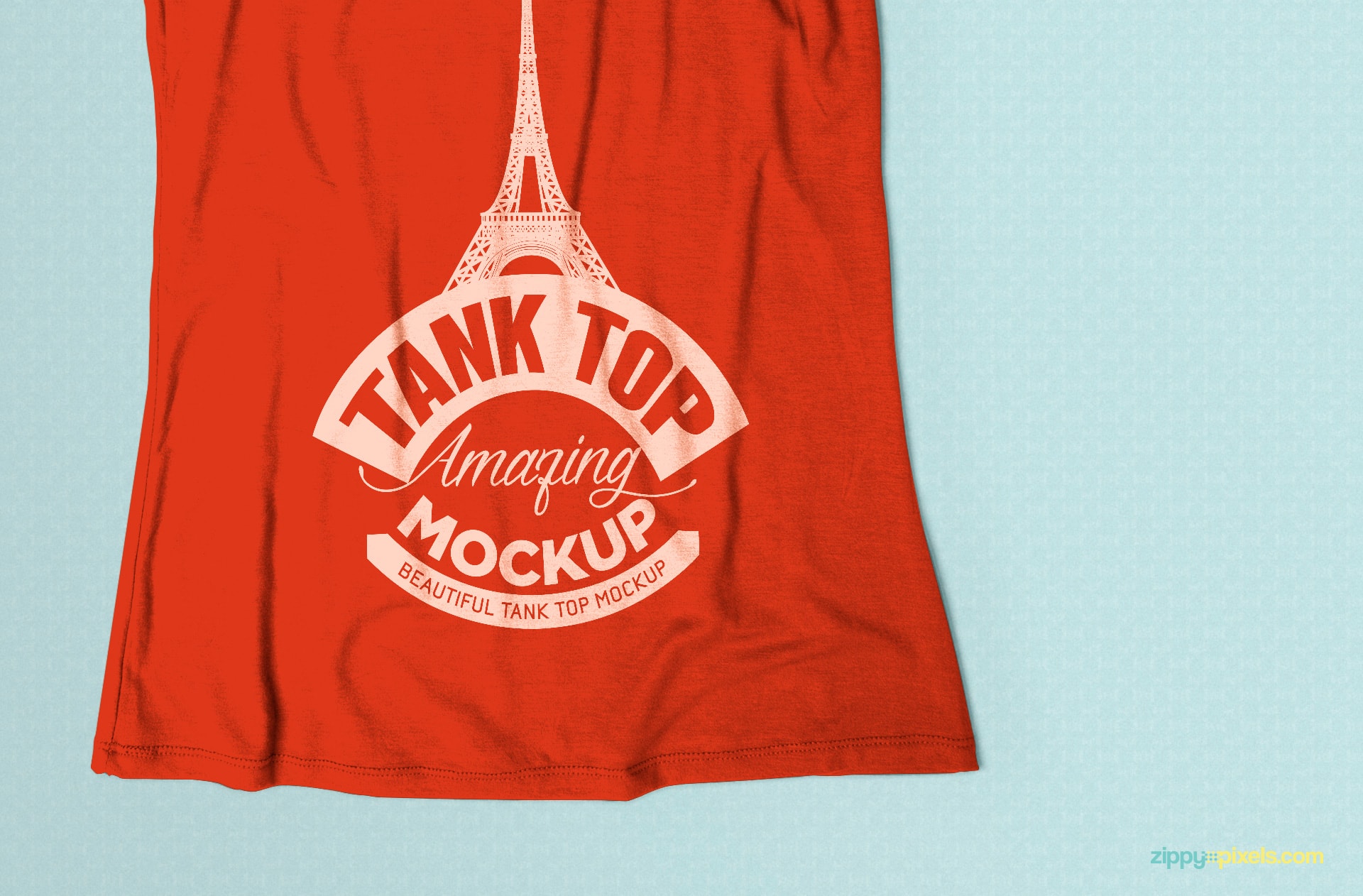 Tank top mockup with customizable design