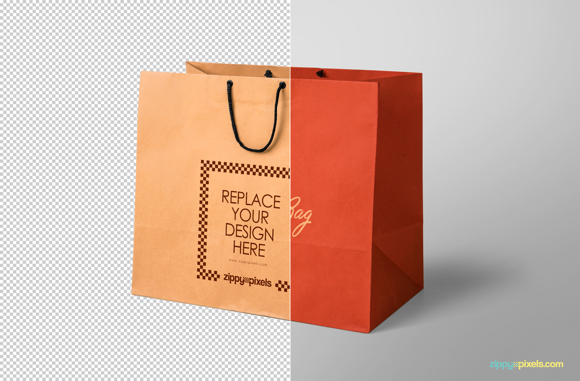 ready to use shooping bag design mockup