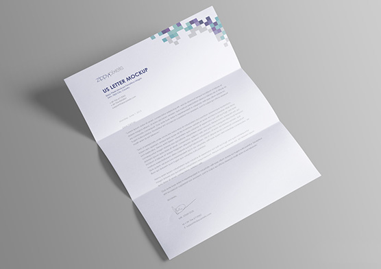 Professional & Clean Free US Letter Paper Mock-Up