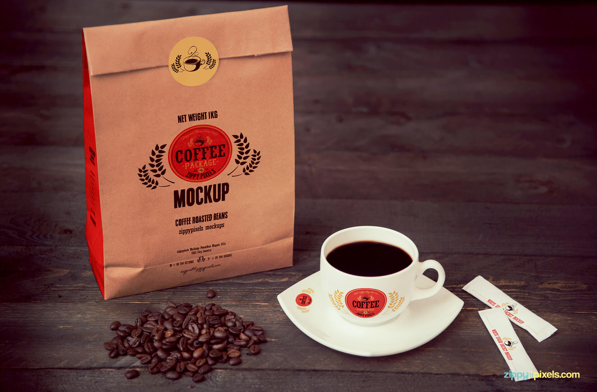 coffee branding mock up pack