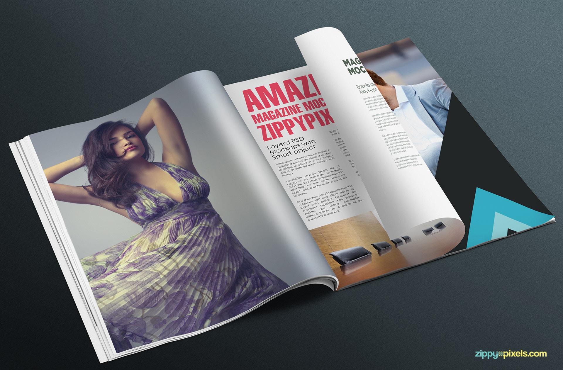 magazine mockups made with smart objects