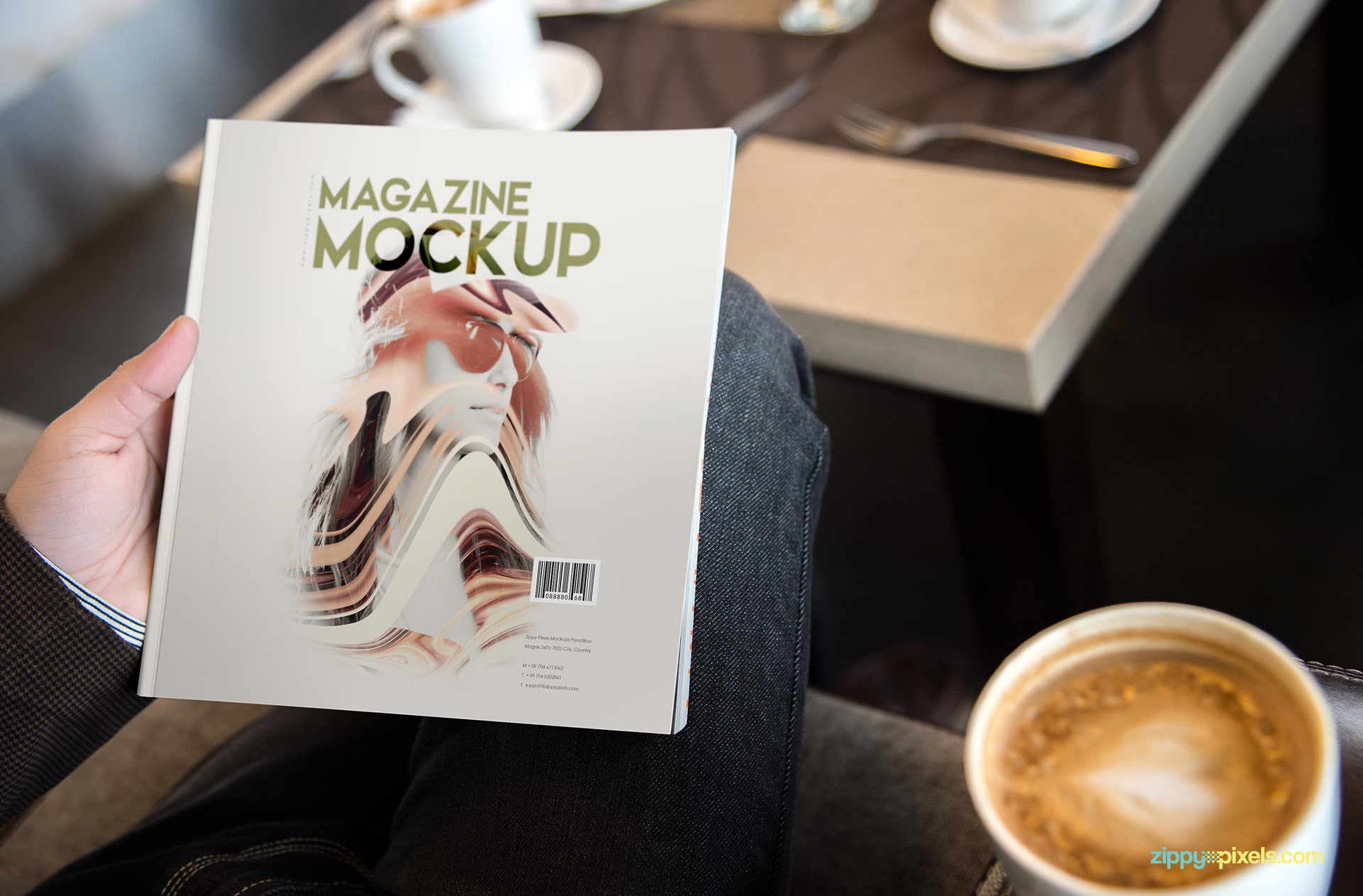 cafe themed magazine mock-ups