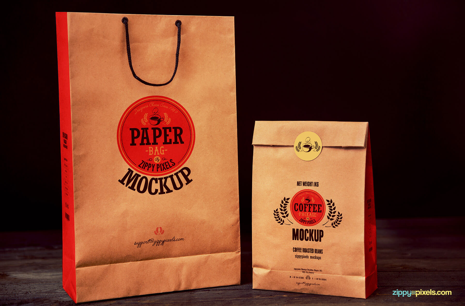 paper coffee bag mock ups for packaging designs