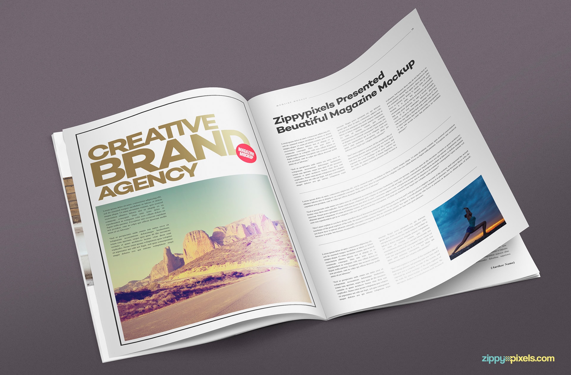 magazine cover and spread mockup psds