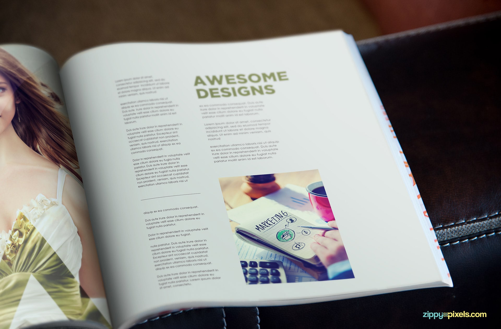 premium magaine mockups in square layout