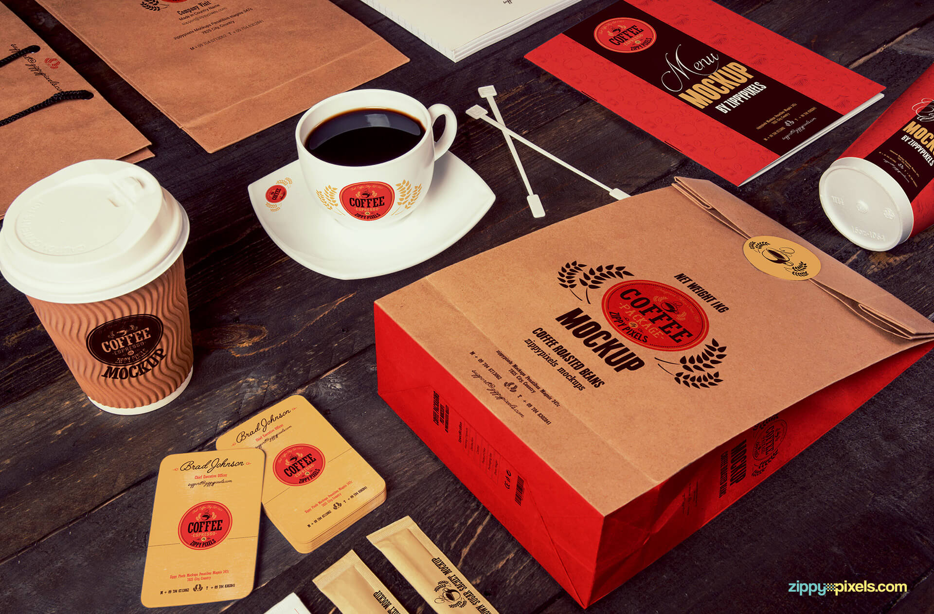 branding coffee mockup psds