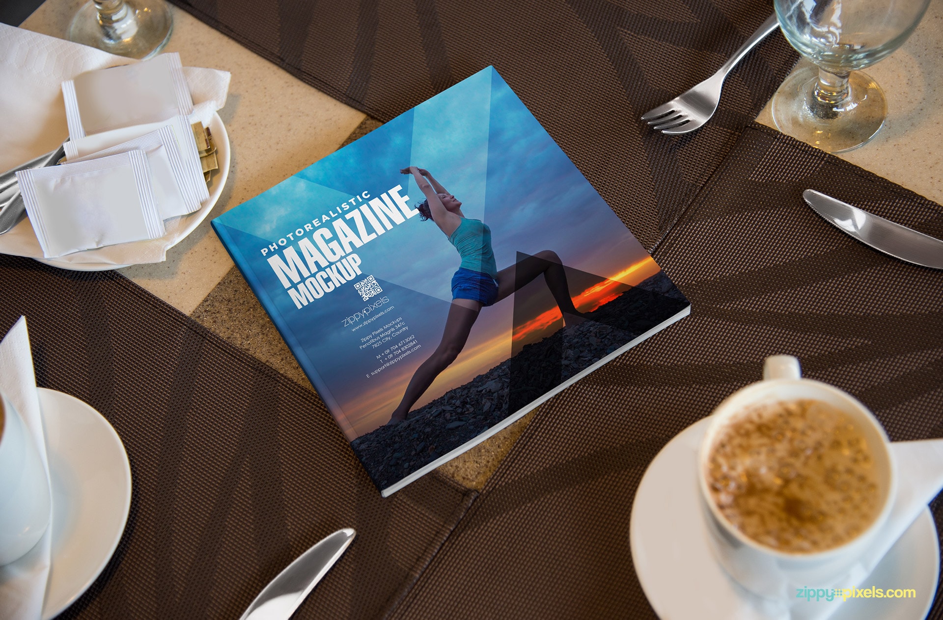 high quality magazine ad mockup PSD