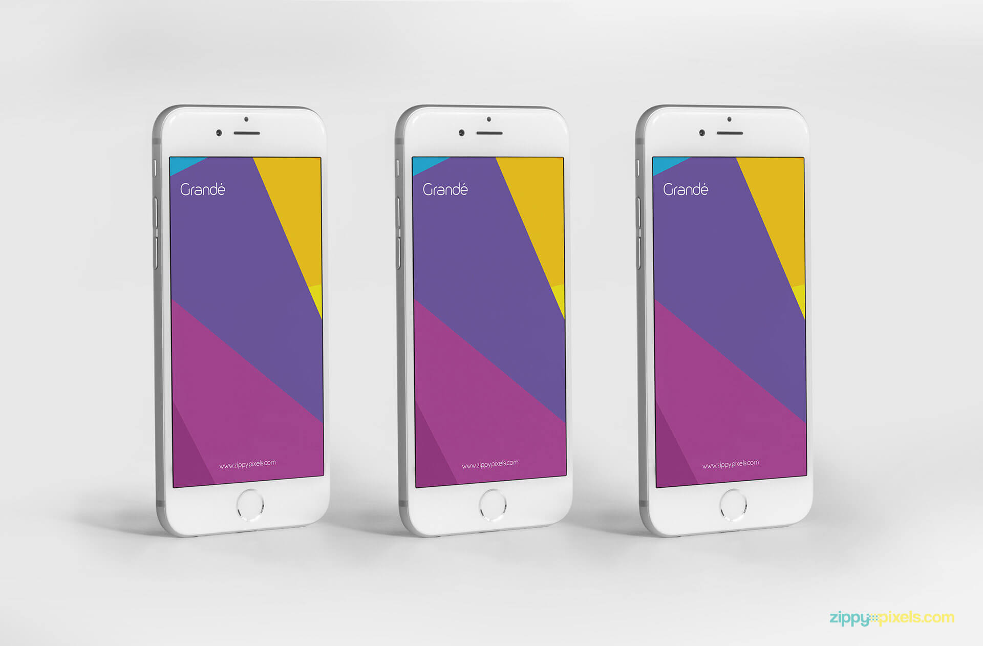 iPhone 6 mockups with multiple viewing angles