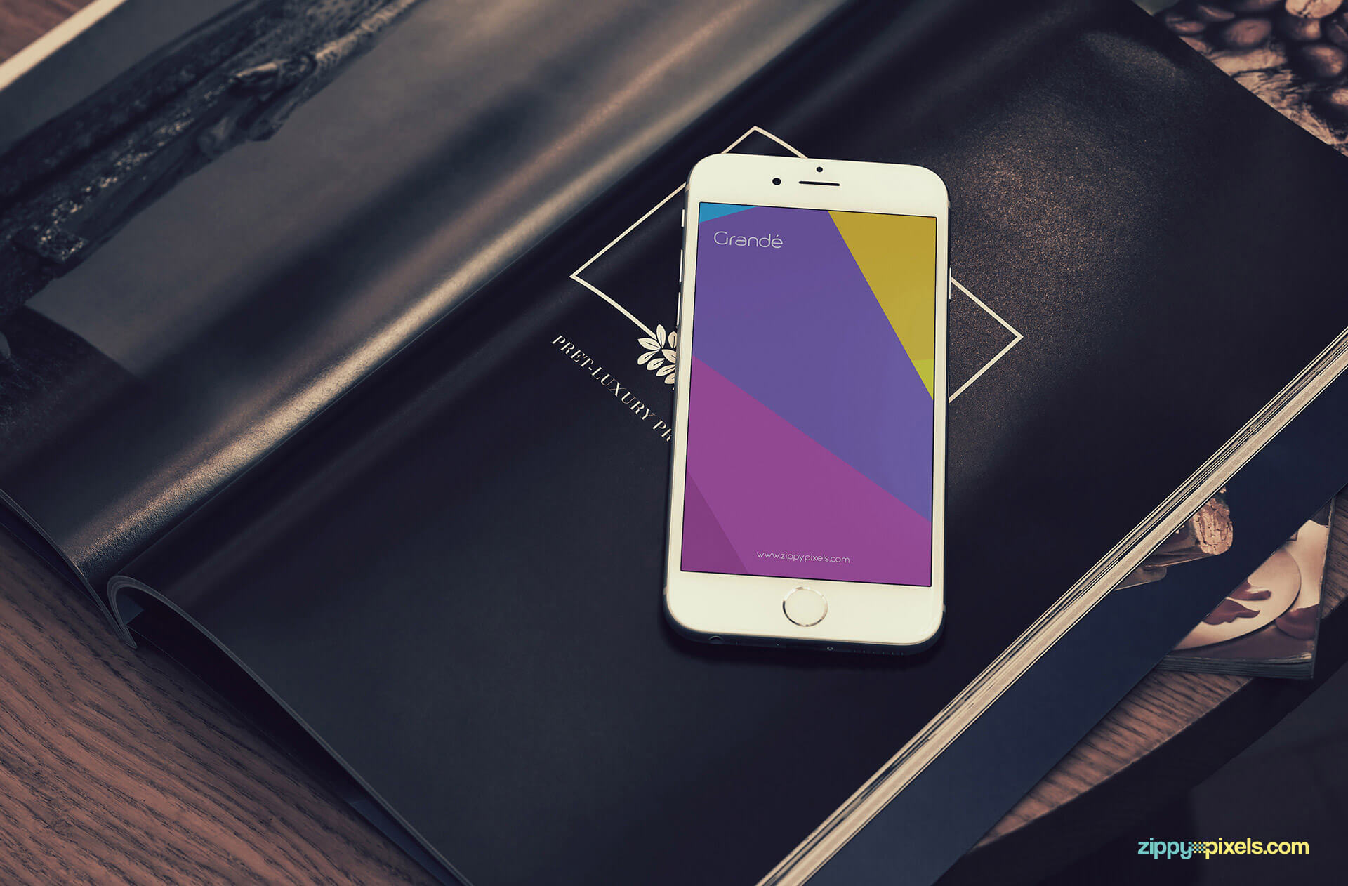 elegantly themed iphone 6s mockup psd