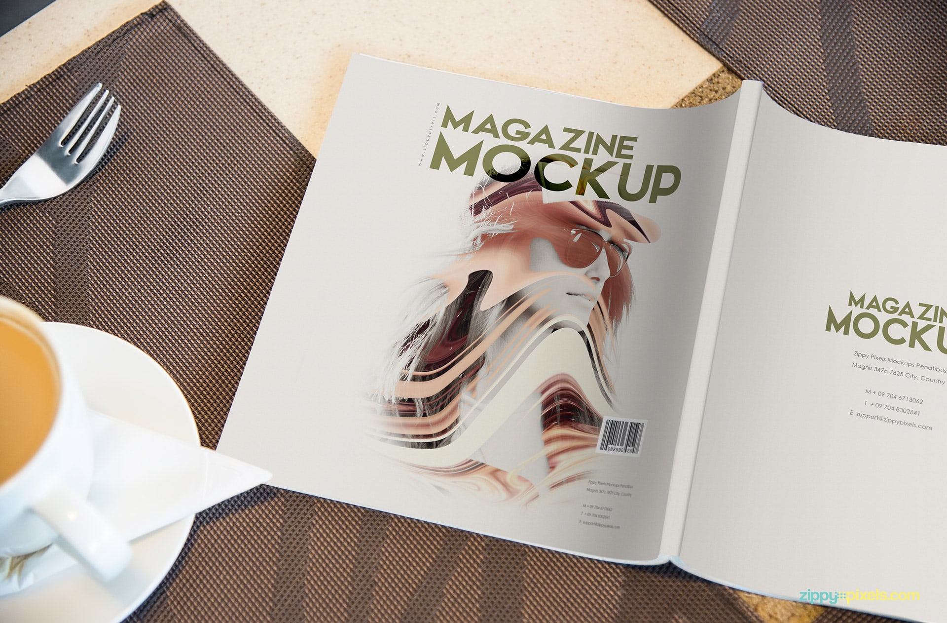 upside down magazine mock-up