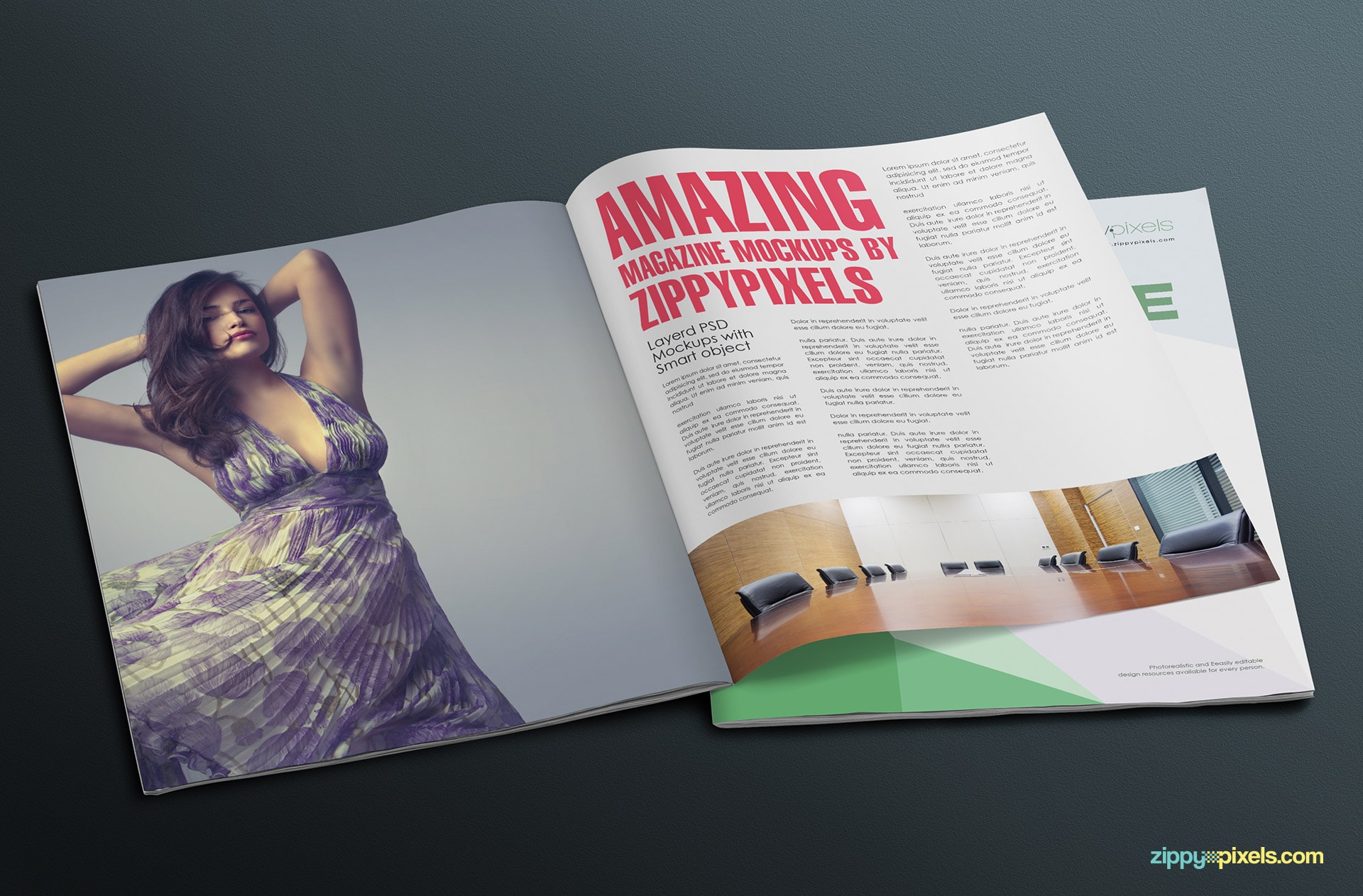 full spread mag mockup for advertising