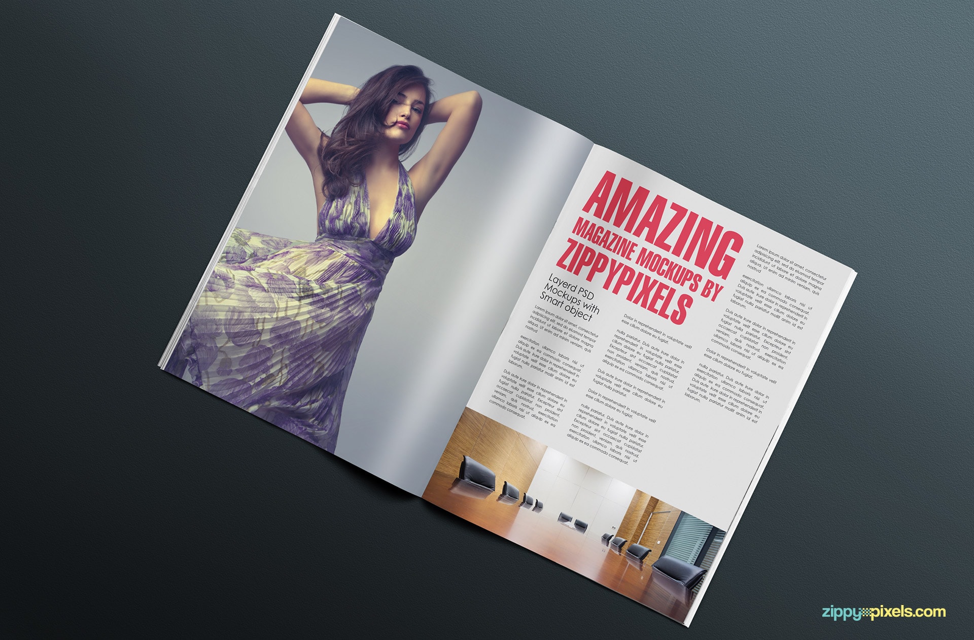 showcase your spread editorial designs realistically