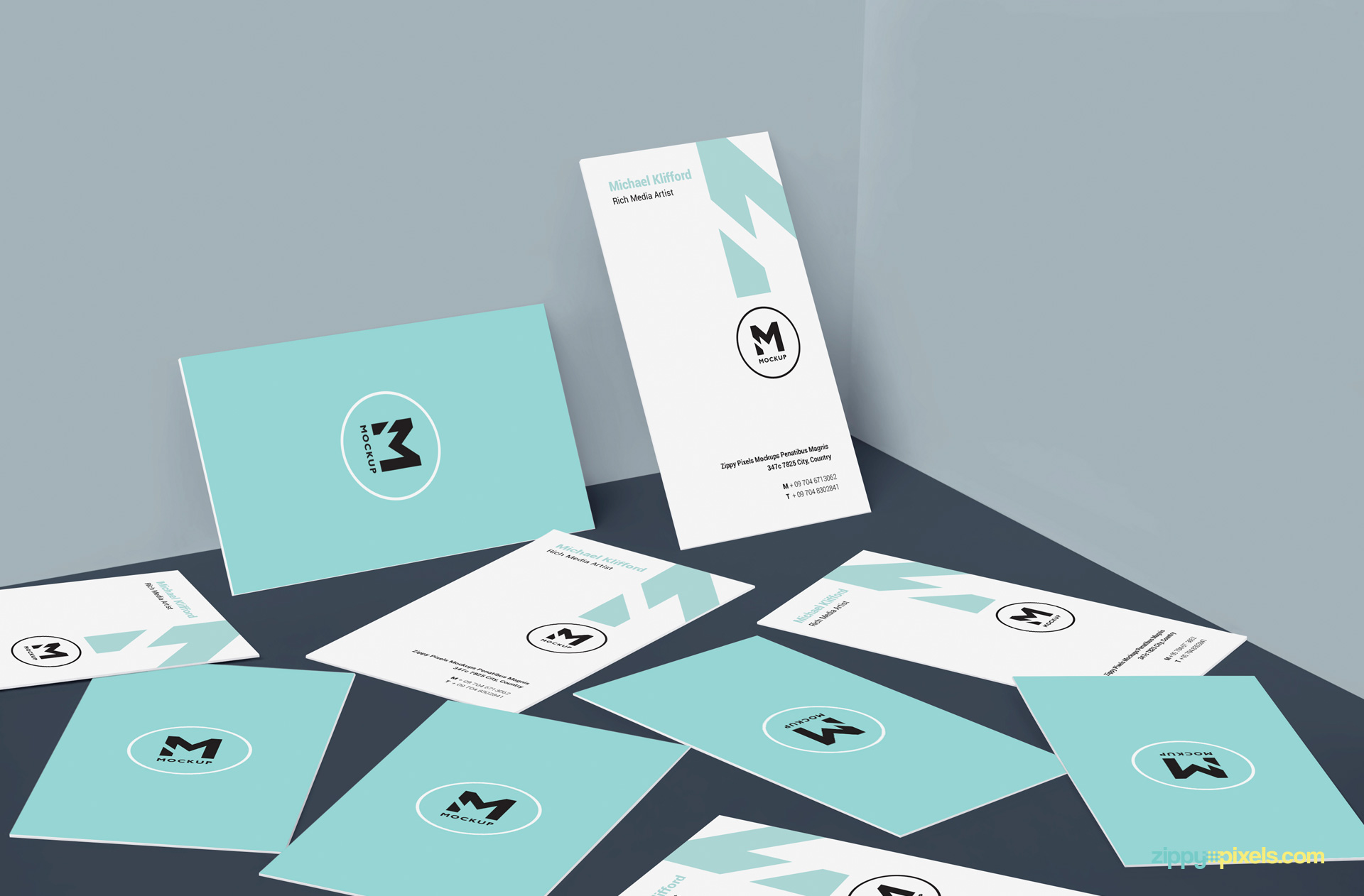 smart object based free business card design mockup