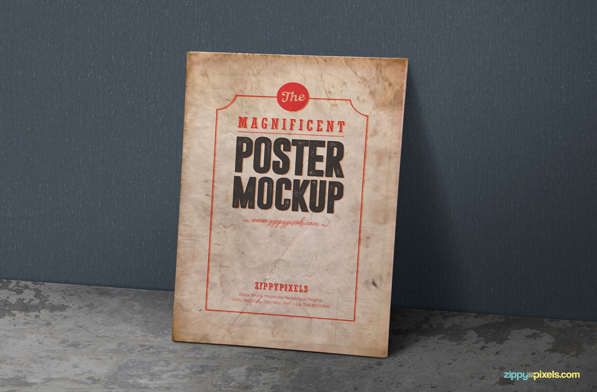 free poster mockup in vintage style