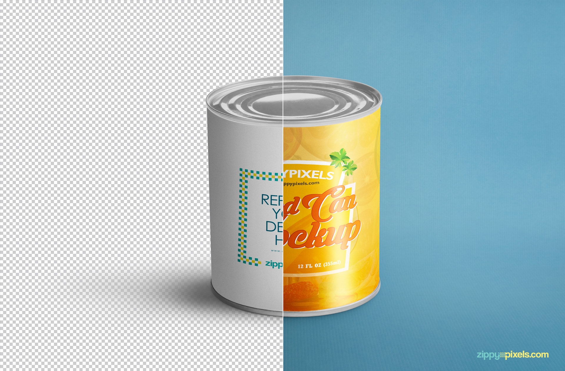 smart object based food can psd mockup