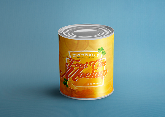 Free Food Can Mock-Up For Product Packaging Designs