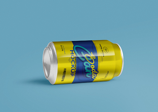 Free Cool Soft Drink Can Mockup PSD