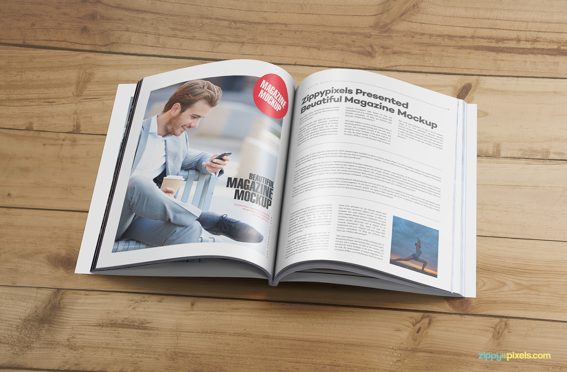 magazine page layout mockup