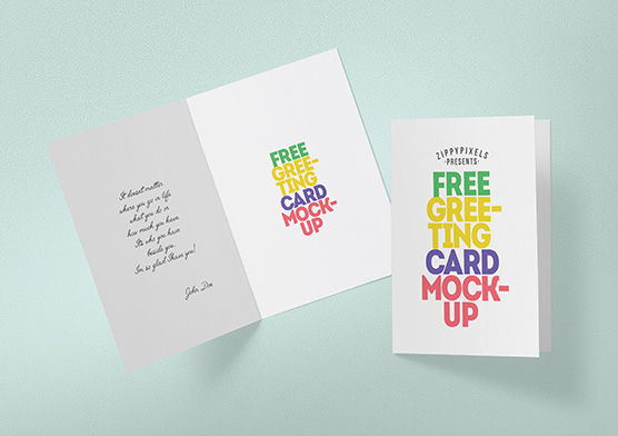 Free Greeting Card Mockup With Easy To Modify Design