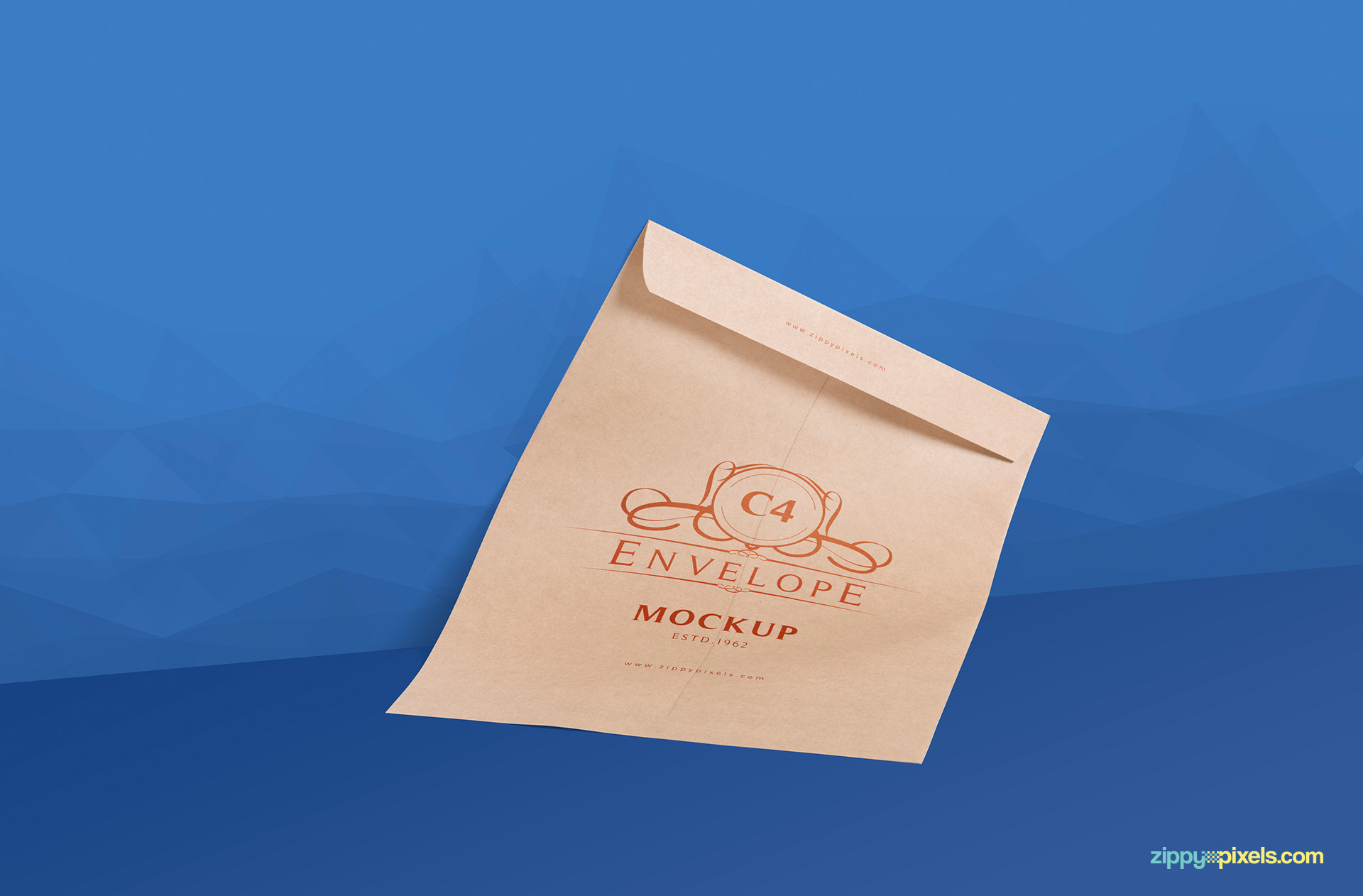 slanted view of customizable envelope mockup psd