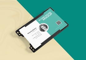 Free ID Card Holder Mockup