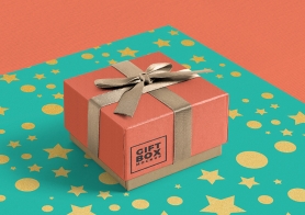 Gorgeous Free Gift Box Mockup PSD