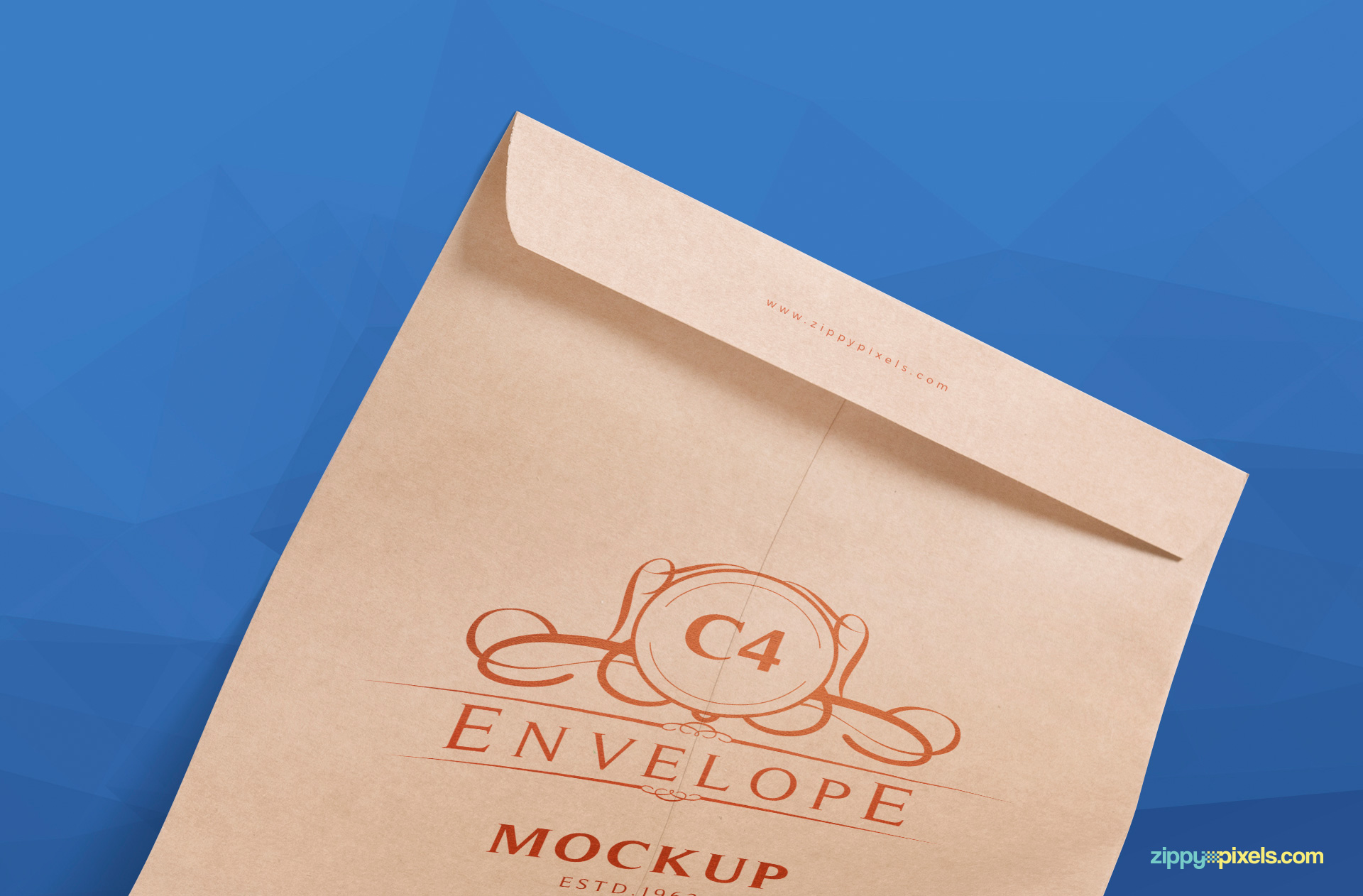 vertically placed envelope mockup psd free zoomed in