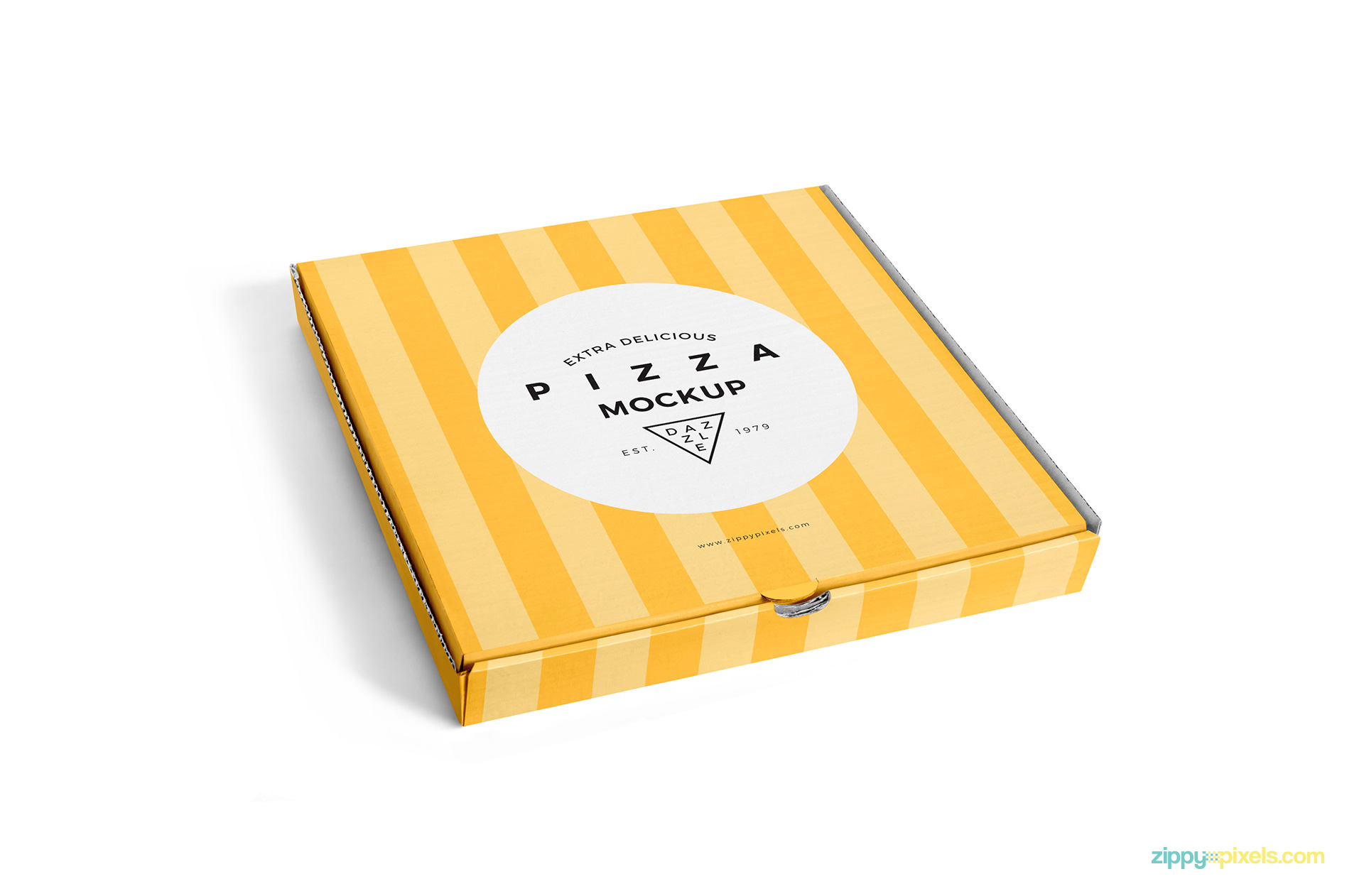 Delicious pizza box mockup for free.