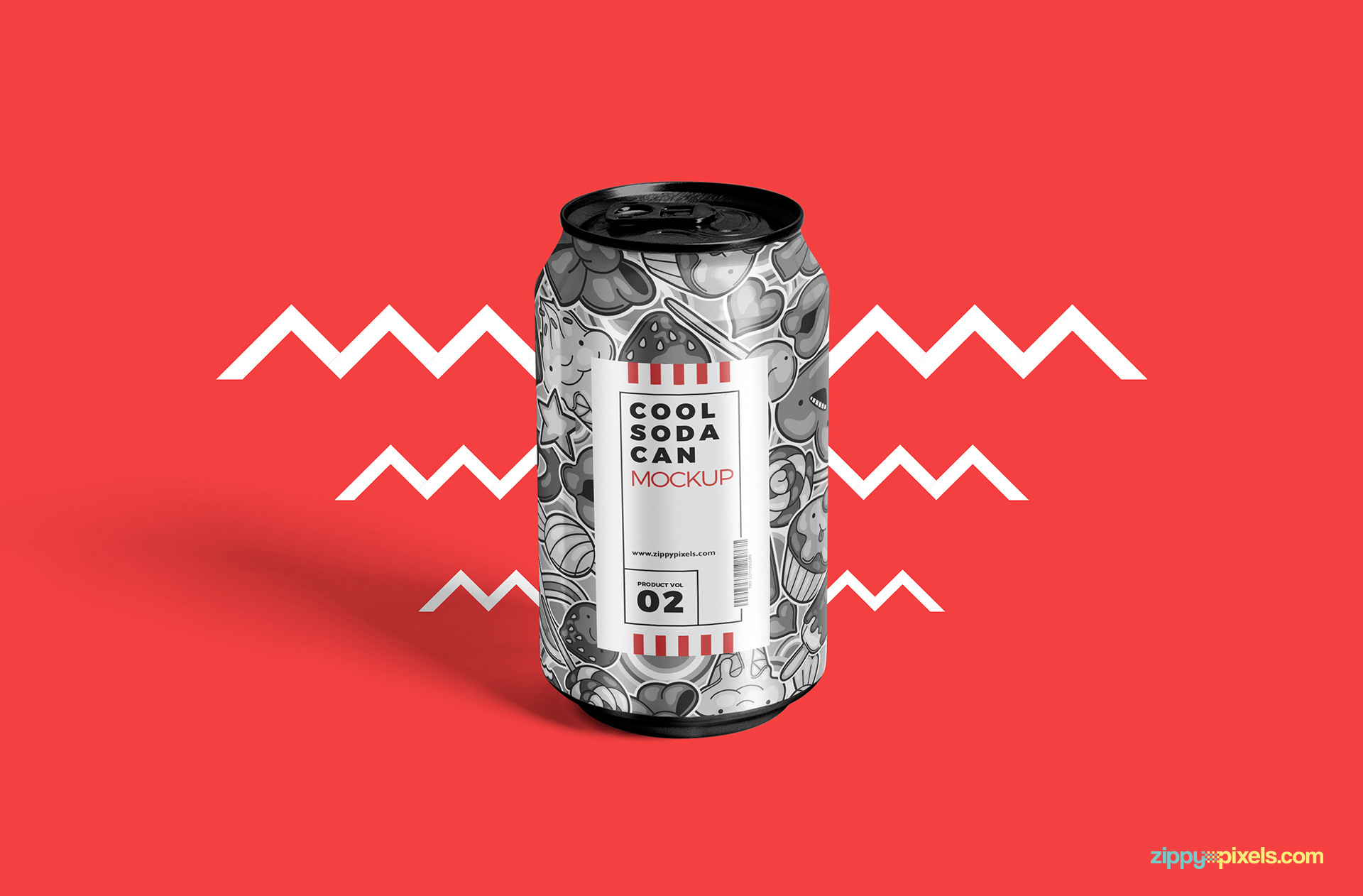 Free tin soda can mockup.