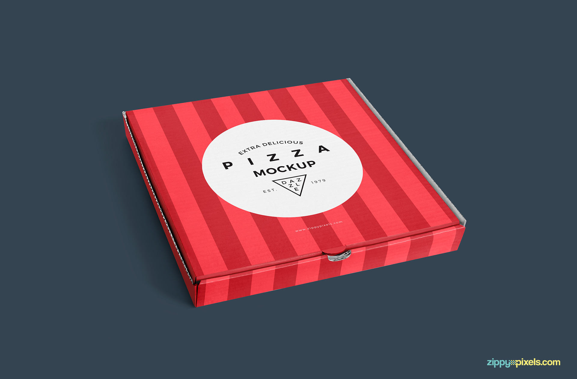 Amazing light effects of the pizza box mockup free.