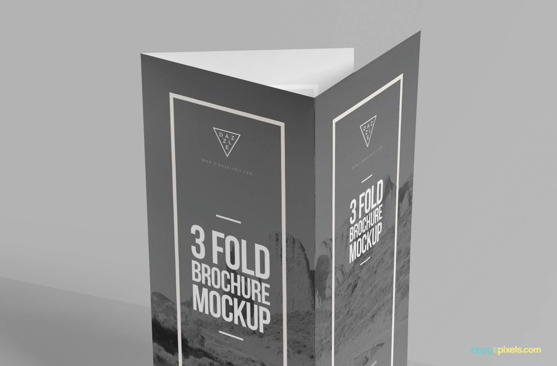 Shadows and background are adjustable of this brochure mockup.