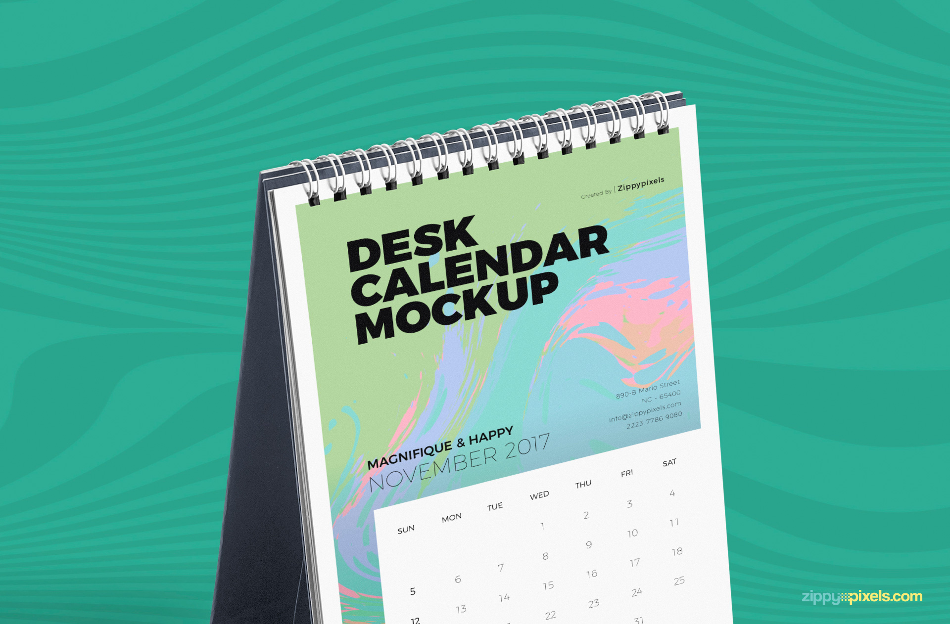 You can customize the front design of this table calendar mockup.