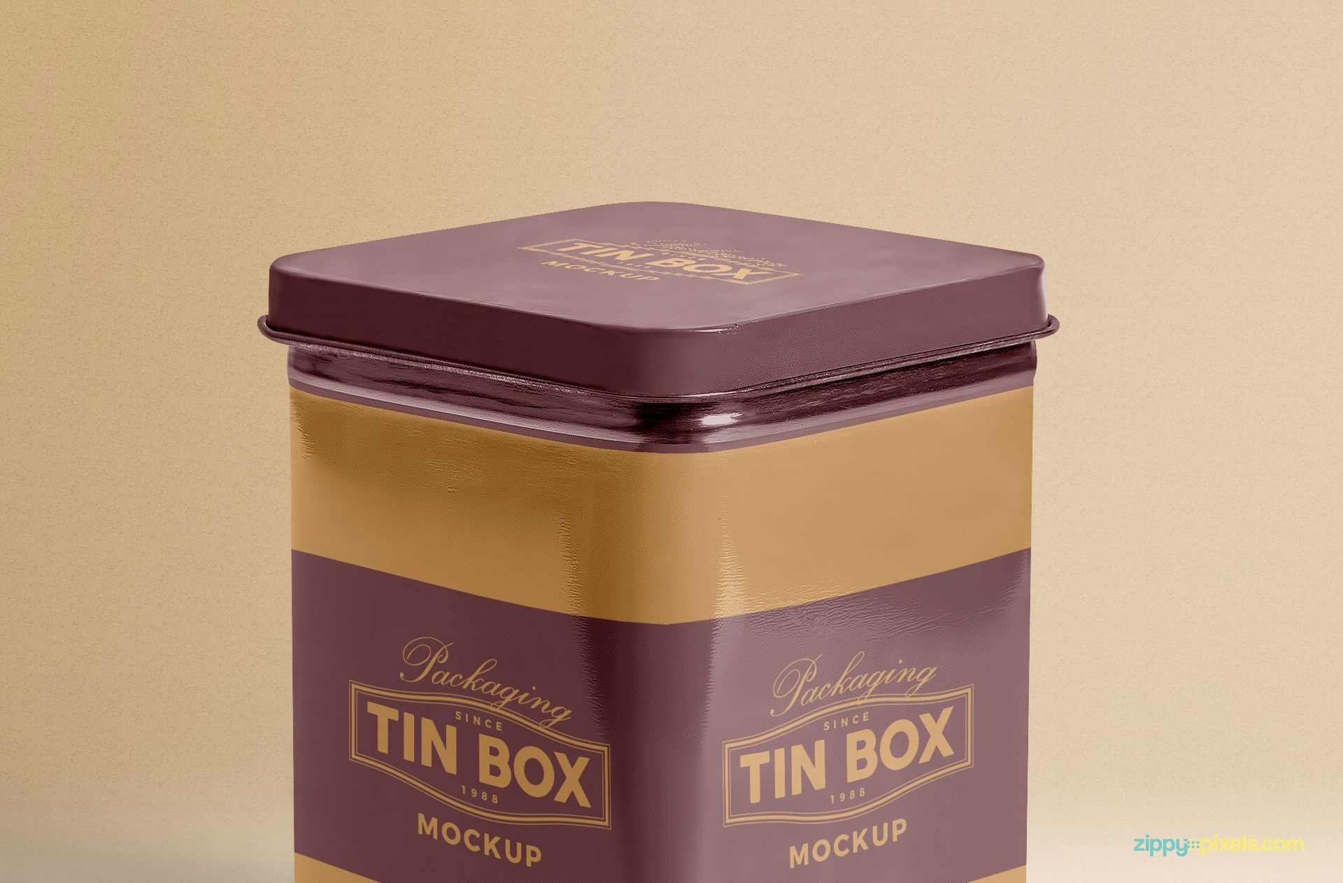 Customize top design of this tin box mockup.