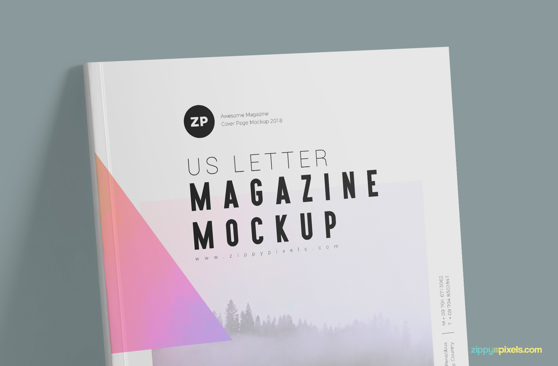 Free US Letter Magazine Mockup PSD by ZippyPixels.