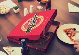 Free Finger-licking Good Pizza Mockup