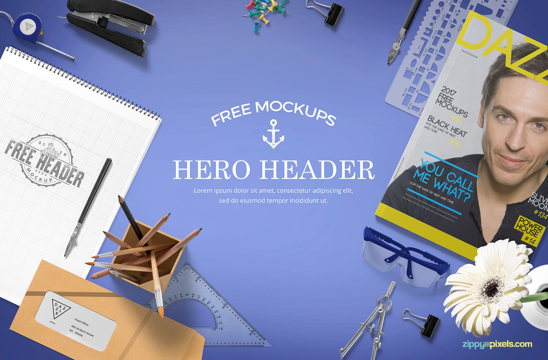 Fully customizable website hero images mockup.