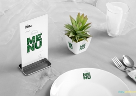 Free Table Menu Mockup Scene