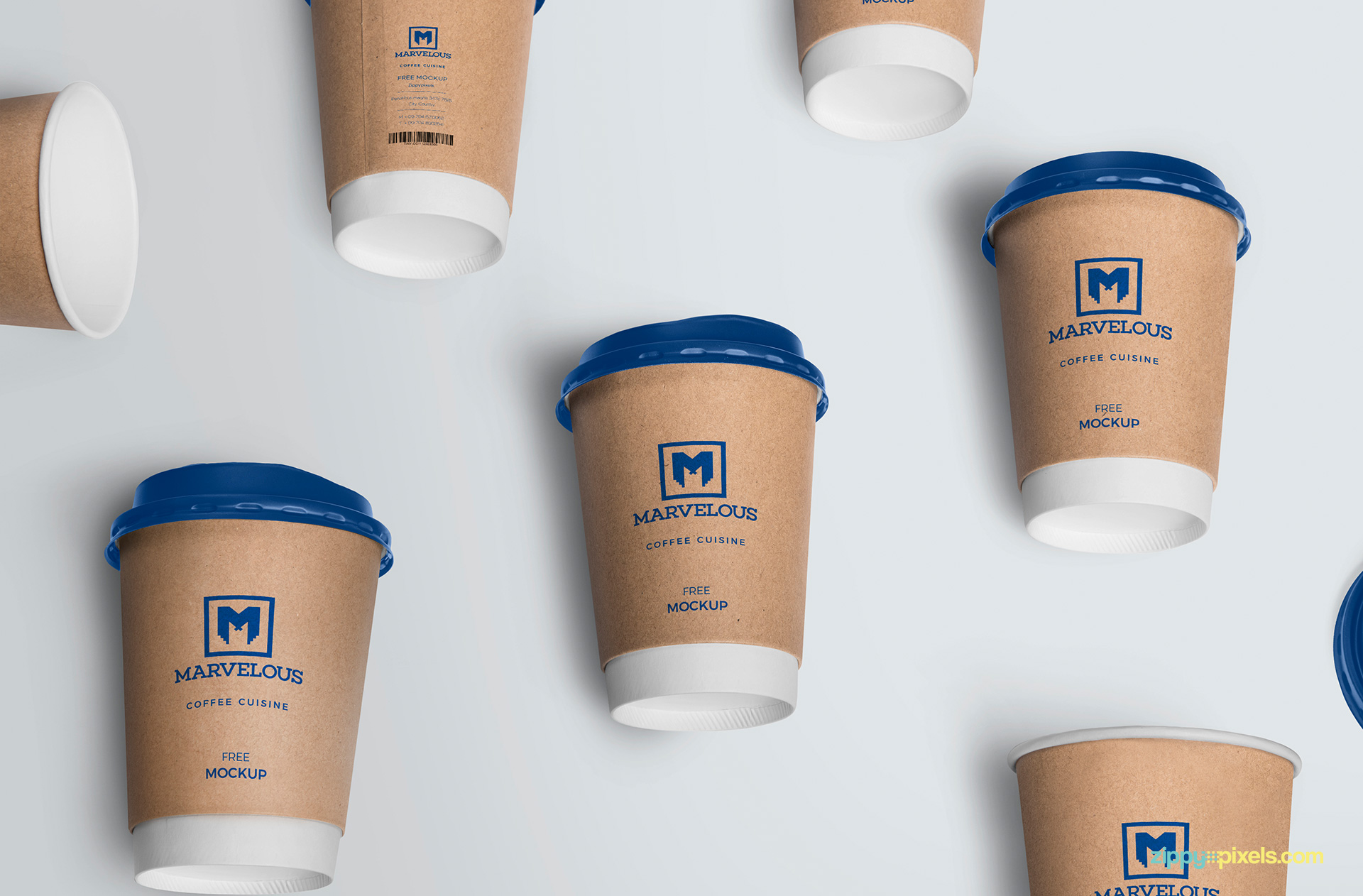 Fully customizable coffee cup mockup free PSD.